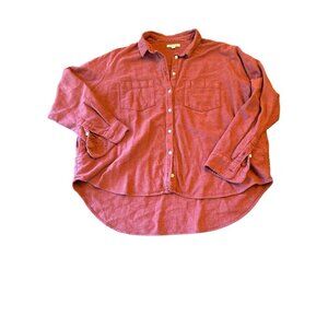 Madewell Mens Red Botton Front Long Sleeve Shirt Size XXL